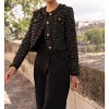 Women's Cropped Fitted Tweed Blazer - Attentif S - 3 of 4