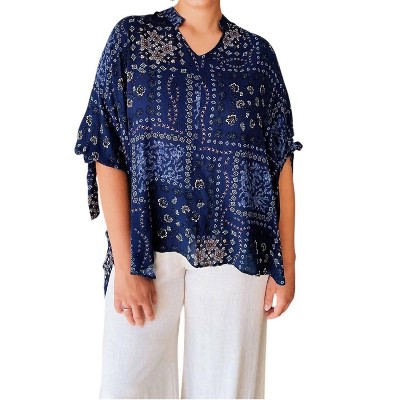 Women's Boho Paisley Top - Plus - reneec.