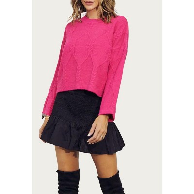 Women's CABLE-KNIT CREWNECK SWEATER - J.NNA