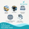 Ostrich 3N1 Outdoor Lightweight Aluminum 5-Position Reclining Beach Chair and On-Your-Back Outdoor Lounge 5-Position Beach Chair, Striped Blue - 2 of 4