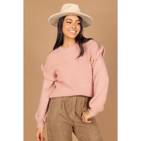 Petal And Pup Bethany Drop Sleeve Ruffle Knit Sweater - Light Pink Xl :  Target