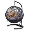 LAOTIES Indoor And Outdoor Cat Swing Bed with Stand,Hanging Rattan Wicker Egg Chair With Cushion,Cozy Hammock For Cats And Small Pets - 3 of 4