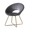 CAVINAS Silky Velvet Accent Chair with Mid-Height Backrest and Gold Finished Base,Upholstered Living Room Chairs,Reading Chairs for Living Room - 3 of 4