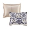 Sapphtopaz 6 Piece Comforter Set Bedding Set Plant Print and Solid Beige Color Back Soft Reversible Cotton Quilt Set - 2 of 4