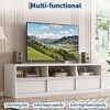 70" Mid Century TV Stand for 65 70 75 Inch TVs, Modern Entertainment Center with 3 Drawers & Open Shelves - 4 of 4