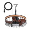 Airsurfer 19" 6 Speed Waterproof Ceiling Fan with 3 Color Temperatures LED Light and Remote,5 ABS Blades,Light with Memory Function - 3 of 4