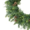 Puleo 24" Artificial Christmas Wreath with Soft PE Tips Adorned with Pinecones - 4 of 4
