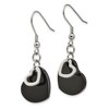 Black Bow Jewelry 19mm Black Plated Double Heart Dangle Earrings in Stainless Steel - 2 of 4