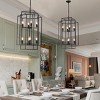 BAOURE 18in Modern 8 Light Black Farmhouse Pendant Light Chandelier, Industrial Adjustable Hanging Light for Living Room Dining Room Foyer - 3 of 4