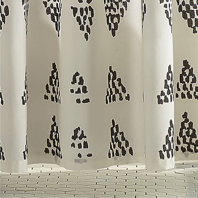 Standard Black and White Cotton Geometric Shower Curtain