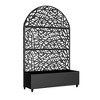 Spassway Arch Metal Planter Box with Trellis Raised Garden Bed with Wheels Pot Planter for Climbing Plant Decorative Privacy Screen Black - 4 of 4