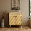 Art Leon Wavy Carving Wooden Cabinet Sideboard with Drawer Storage - 2 of 3