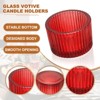 Unique Bargains Centerpiece Decor Round Ribbed Votive Glass Tea Light Holders - 3 of 4