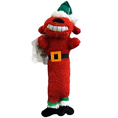 Multipet Loofah Santa Red Plush Holiday Dog Toy