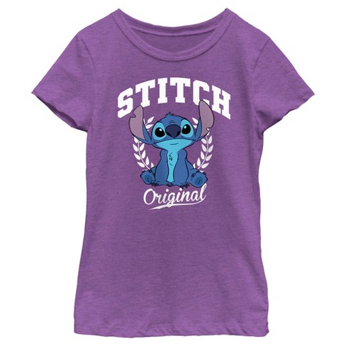 Lilo & Stitch Girl's Angel Large Portrait T-Shirt Pink