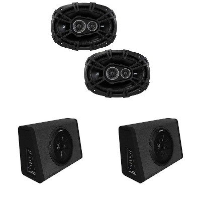 Kicker (2) 11PT250 Truck Enclosure & DSC69304 DS-Series 6x9" 3-Way Speaker Bundle