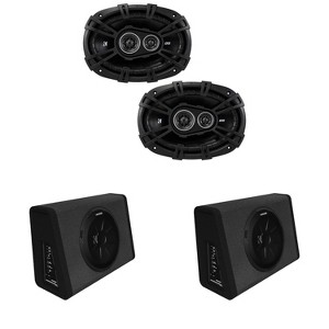 Kicker (2) 11PT250 Truck Enclosure & DSC69304 DS-Series 6x9" 3-Way Speaker Bundle - 1 of 4