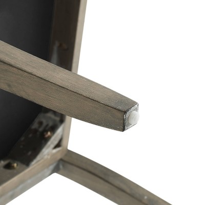 Gray Upholstered Linen Side Chairs with Wood Frame, Set of 4