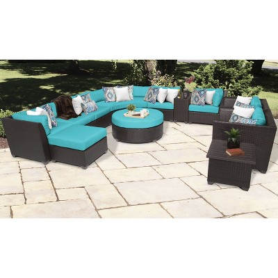 Barbados 12pc Patio Curved Sectional Seating Set with Cushions - TK Classics
