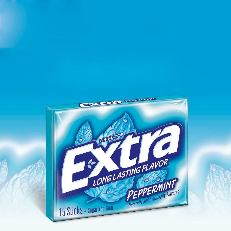 Extra Peppermint Sugar Free Chewing Gum Single Pack - 15 Piece, 4 of 6