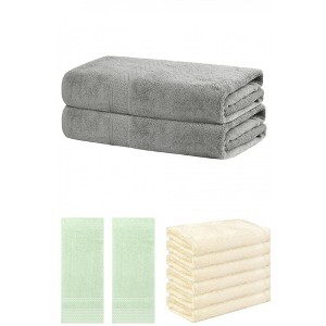 REGALWOVEN Striped Soft Absorbent Bathroom Cotton Towel Set 3 Pcs - 1 of 4