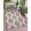 HomeStock Outdoor Washable Navarre Ivory & Brown 3' X 5', Machine Woven with Printed Designs, Coastal - 2 of 4