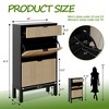 Jojoka Slim Entryway Shoe Cabinet with 2 Flip Drawers & Top Drawer, Farmhouse Wooden Shoe Rack with Metal Legs for Hallway or Foyer - 2 of 4