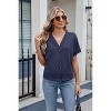 Coolmee Women's Basic Short Sleeve Cardigan Sweaters Lightweight V Neck Button Down Cropped Shrug Sweater Tops - 2 of 4