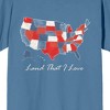 Americana Map Land That I Love Crew Neck Short Sleeve Blue Fog Men's T-shirt - 2 of 2