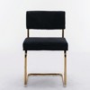 PAGED Modern Dining Chairs Set of 2 Corduroy Fabric Dining Room Chairs with Gold Metal Base and Channel Tufting for Living Room, Kitchen - 2 of 4