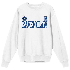 Harry Potter Ravenclaw Mascot Adult White Crew Neck Long Sleeve Sweatshirt - 1 of 4
