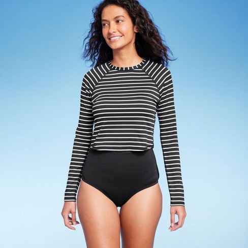 Striped long sleeve sales swimsuit