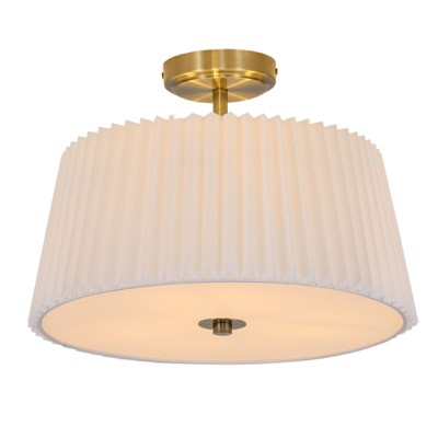 YIYIBYUS Modern Semi Flush Mount Ceiling Light With Fabric Shade