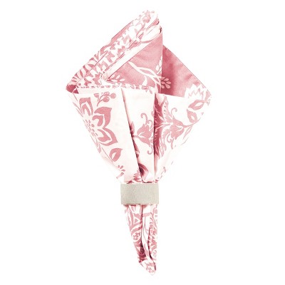 C&F Home Shelby Pink Cotton Machine Washable Napkin 18x18 Set of 4