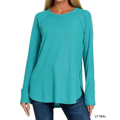 Women's Aria Waffle Knit Top - ZENANA
