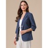 INSPIRE CHIC Women's Lapel Collar Summer 3/4 Sleeve Lightweight Business Back Slit Suit Blazer - 4 of 4