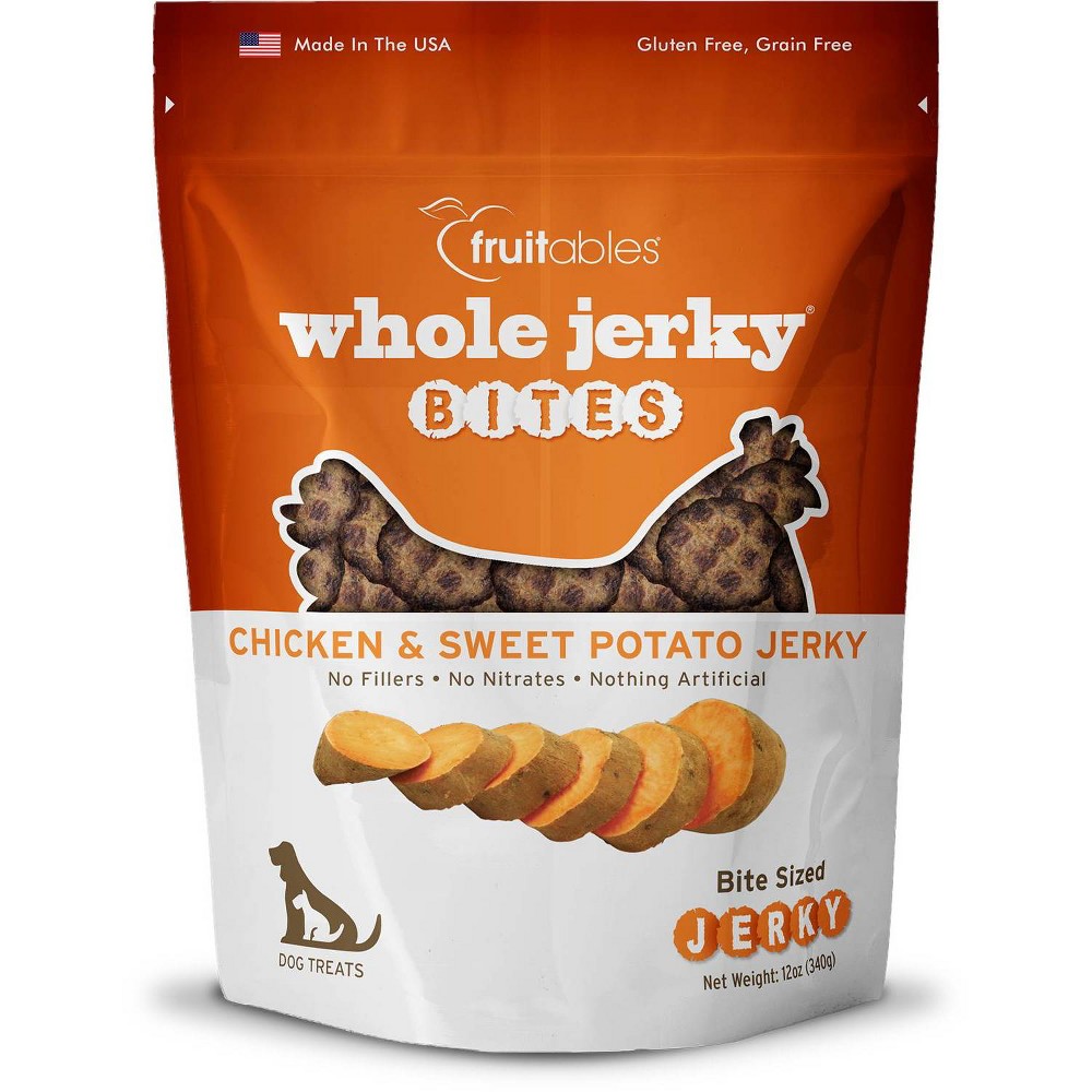 Photos - Dog Food Fruitables Whole Jerky Bites Chicken and Sweet Potato Dry Dog Treats - 12o