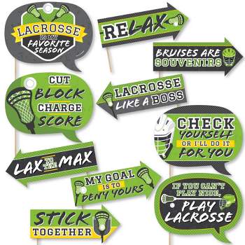 Big Dot of Happiness Funny Lax to the Max Lacrosse Party Photo Booth Props Kit 10 Piece