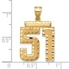 Black Bow Jewelry 14k Yellow Gold, Varsity Collection, Large D/C Pendant Number 51 - 2 of 3