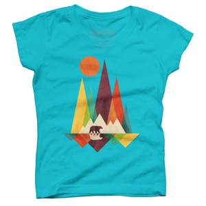 Girl's Design By Humans Mountain Bear By radiomode T-Shirt - 1 of 3