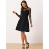 INSPIRE CHIC Women's Mesh See-Through Heart Sheer Sleeve Skater Party Dress - image 4 of 4