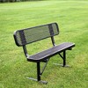 Itopfox Heavy Duty Metal Park Bench with Backrest, Portable Outdoor Bench for Commercial & Residential Use in Parks, Malls, Patios, Decks, Black - 2 of 4