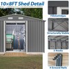 NicBex 10x8 FT Outdoor Storage Shed,Metal Outdoor Shed with Gloves and Padlock,Storage Sheds for Garden - 4 of 4