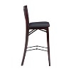 30" Keira Padded Back Faux Leather Folding Bar Stool Espresso Brown - Linon: Rubberwood Frame, Polyurethane Foam - 3 of 4