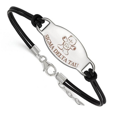 Black Bow Jewelry Sterling Silver Sigma Delta Tau Greek Life Strand Bracelet 7 Inch