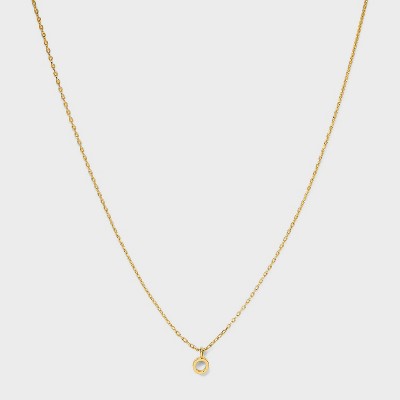 14K Gold Plated Small Polished Initial Pendant Necklace - A New Day™ Gold