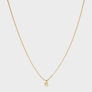 14K Gold Plated Small Polished Initial Pendant Necklace - A New Day™ Gold - 1 of 4
