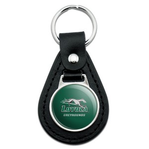 Loyola University Maryland Primary Logo Black Leather Keychain - 1 of 4