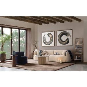 Wood Geometric Sculpture - Rustic Handcrafted Decorative Object for Shelf, Desk, or Table - Wooden Accent for Home & Office - 1 of 4