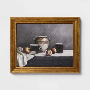 12" x 10" Moody Still Life Framed Wall Art Canvas - Threshold™ designed with Studio McGee